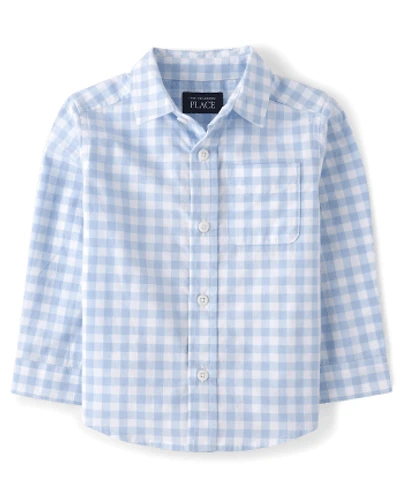 Baby And Toddler Boys Dad Me Gingham Poplin Button Up Shirt