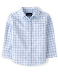 Baby And Toddler Boys Dad Me Gingham Poplin Button Up Shirt