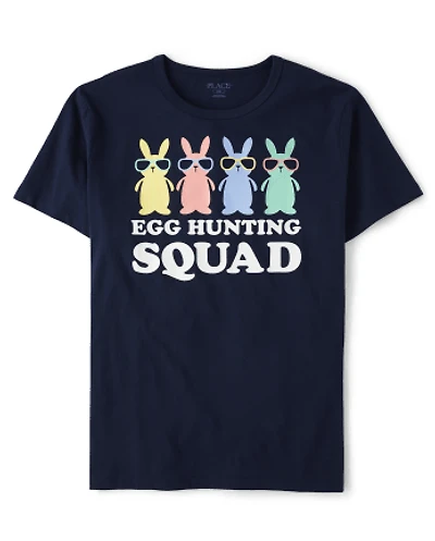 Mens Matching Family Egg Hunting Squad Graphic Tee