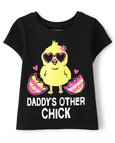 T-shirt graphique poussin pour bébés et petites filles