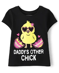 T-shirt graphique poussin pour bébés et petites filles