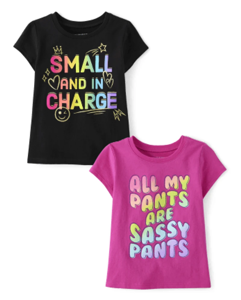 Baby And Toddler Girls Sassy Graphic Tee 2-Pack