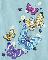 T-shirt graphique papillon pour bébé et petite fille