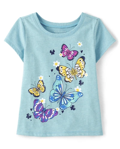 T-shirt graphique papillon pour bébé et petite fille
