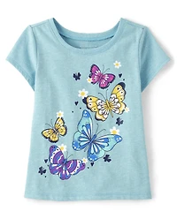 T-shirt graphique papillon pour bébé et petite fille