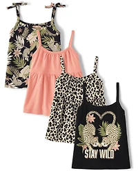 Toddler Girls Leopard Tank Top 4-Pack
