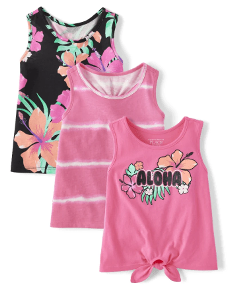 Lot de 3 débardeurs Aloha pour petites filles