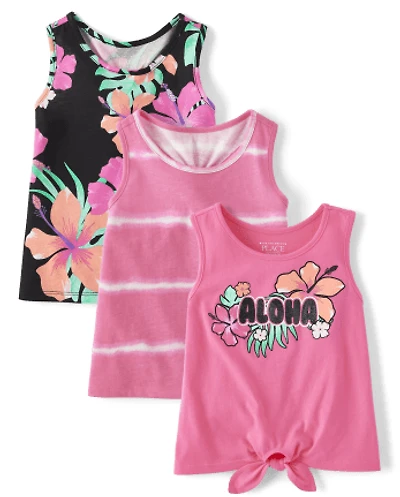Lot de 3 débardeurs Aloha pour petites filles