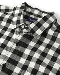 Mens Matching Family Gingham Poplin Button Up Shirt