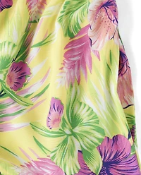 Womens Mommy And Me Tropical Midi Tiered Dress