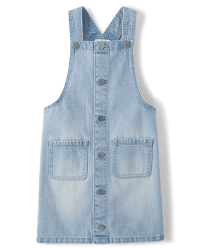 Jupe-culotte en jean à poches plaquées pour fille