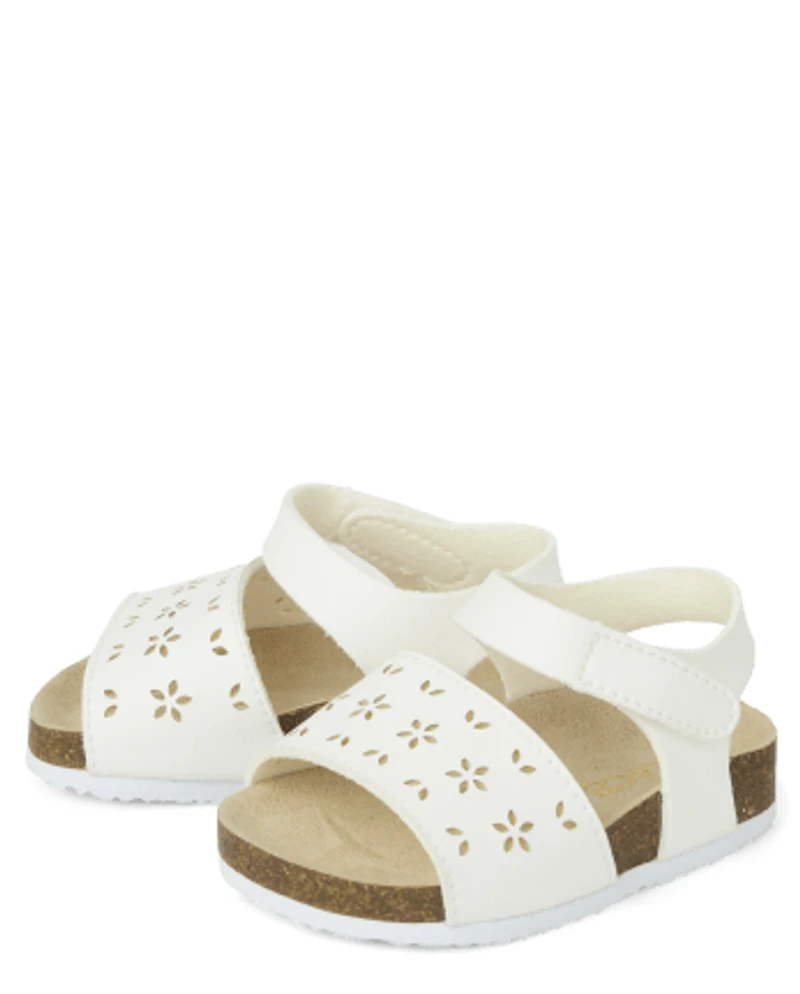 Sandales à fleurs perforées pour bébés filles