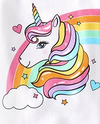 bébé et tout-petit, fille licorne arc-en-ciel Pyjama en coton ajusté