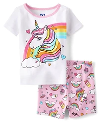 bébé et tout-petit, fille licorne arc-en-ciel Pyjama en coton ajusté