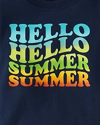 Baby And Toddler Boys Hello Summer Snug Fit Cotton Pajamas