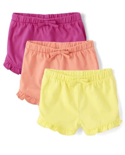 Baby Girls Ruffle Shorts 3-Pack