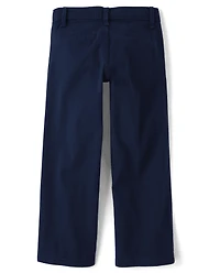 Girls Uniform Stretch Wide Leg Chino Pants