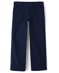 Girls Uniform Stretch Wide Leg Chino Pants