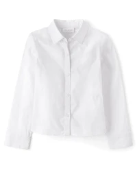Girls Uniform Poplin Button Up Shirt