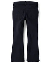 Girls Uniform Ponte Knit Pull On Flare Pants