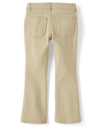 Girls Uniform Ponte Knit Pull On Flare Pants