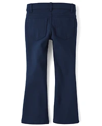 Girls Uniform Ponte Knit Pull On Flare Pants