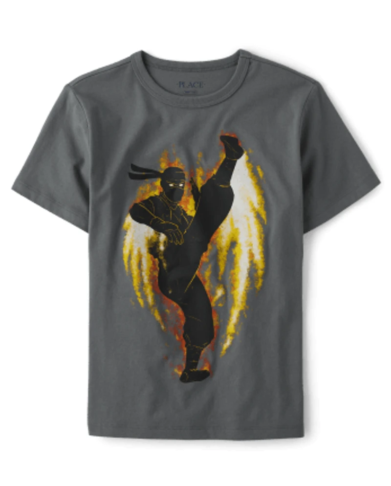 T-shirt Ninja imprimé garçon