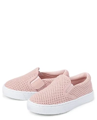 Toddler Girls Perforated Slip On Sneakers