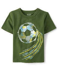 Baby And Toddler Boys Soccer Ball Graphic Tee
