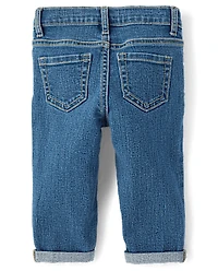 Jean Girlfriend à revers retroussés pour petites filles
