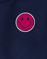Baby And Toddler Girls Happy Face Sweatshirt Dress