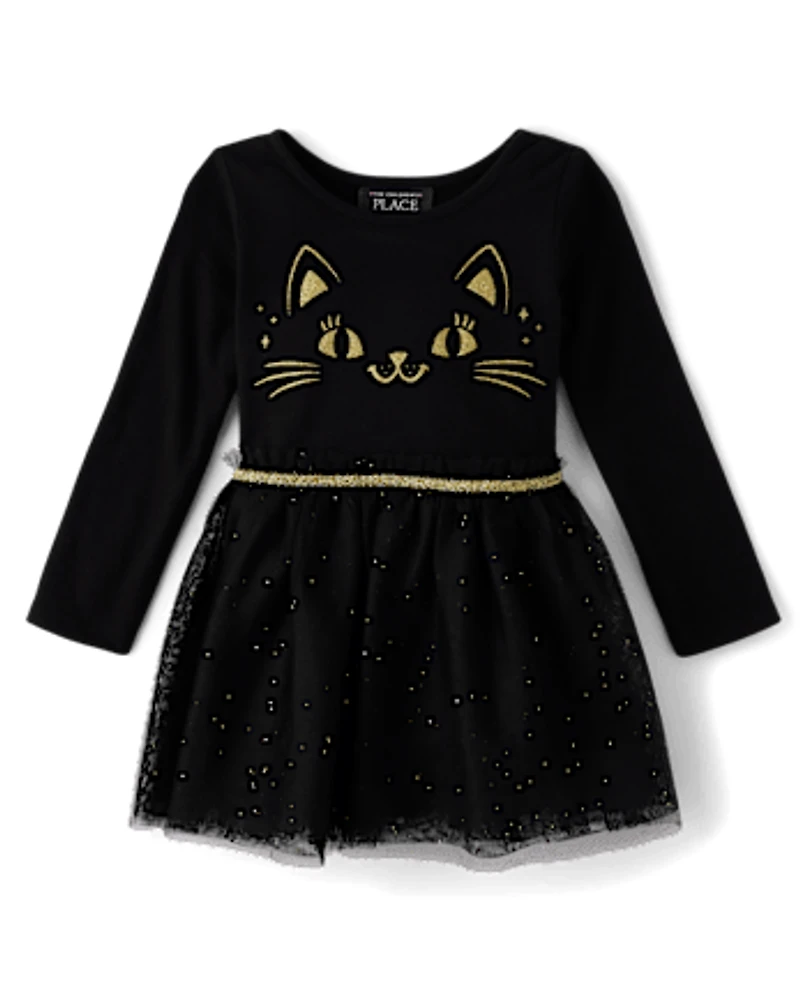 Baby And Toddler Girls Glitter Cat Tutu Dress