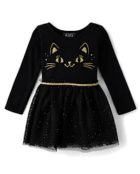 Baby And Toddler Girls Glitter Cat Tutu Dress