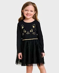 Baby And Toddler Girls Glitter Cat Tutu Dress