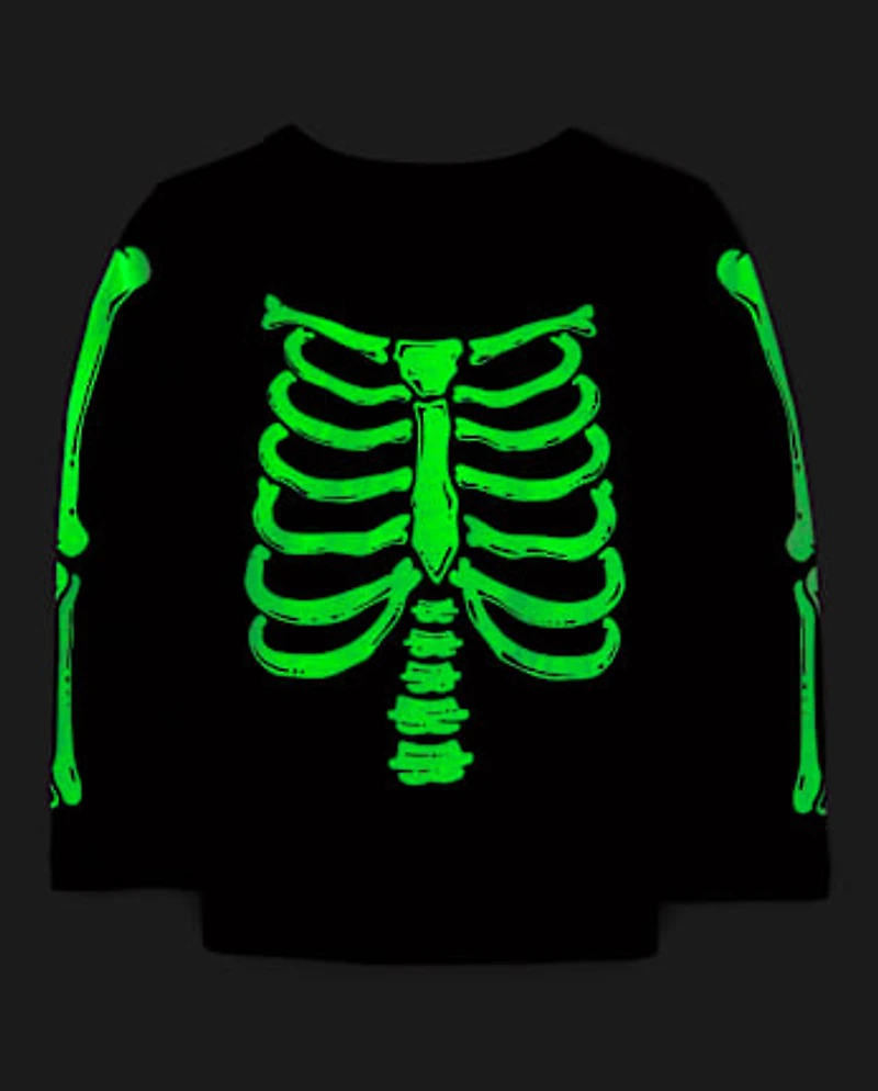 Baby And Toddler Matching Family Glow Skeleton Graphic Tee