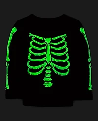Baby And Toddler Matching Family Glow Skeleton Graphic Tee