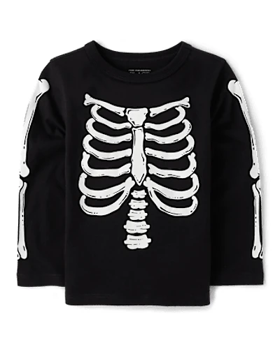 Baby And Toddler Matching Family Glow Skeleton Graphic Tee