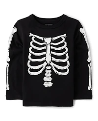 Baby And Toddler Matching Family Glow Skeleton Graphic Tee