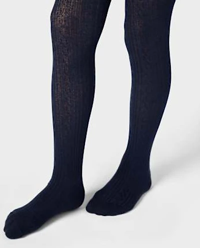 Girls Cable Knit Tights 2-Pack