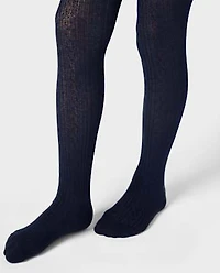 Girls Cable Knit Tights 2-Pack