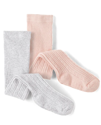 Baby And Toddler Girls Cable Knit Tights 2-Pack