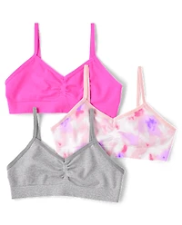 Lot de 3 brassières sans coutures tie-dye pour filles