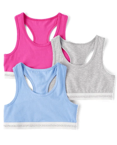 Lot de 3 bralettes à dos nageur pour filles