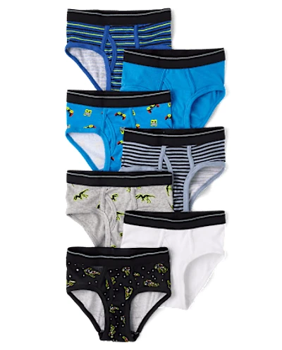 Boys Dino Brief Underwear 7-Pack