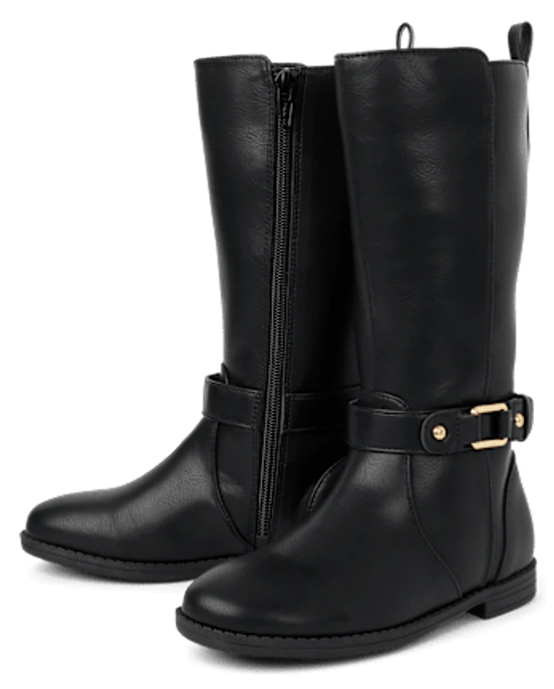 Girls Buckle Boots