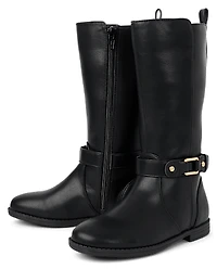 Girls Buckle Boots