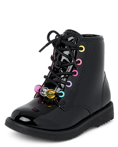 Bottines à lacets et perles pour petites filles