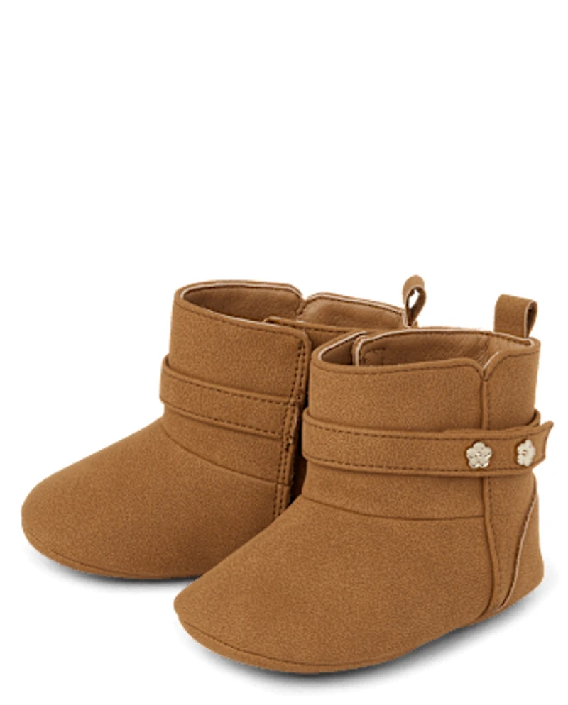 Bottines à clous fleuris pour bébé fille
