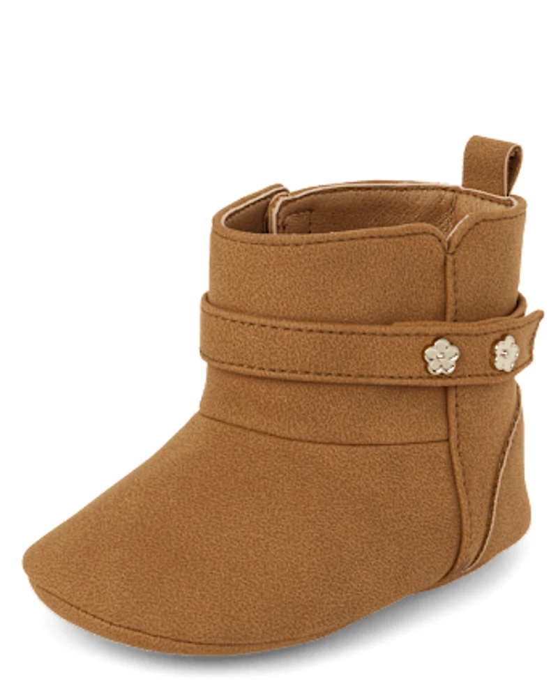 Bottines à clous fleuris pour bébé fille