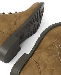Girls Quilted Lace Up Booties